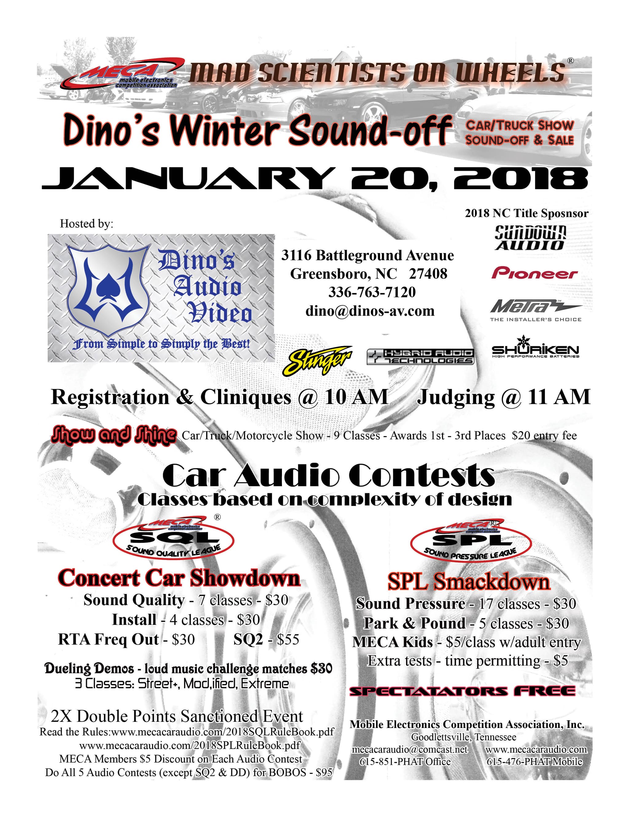 Dino's Winter Sound-off Flyer
