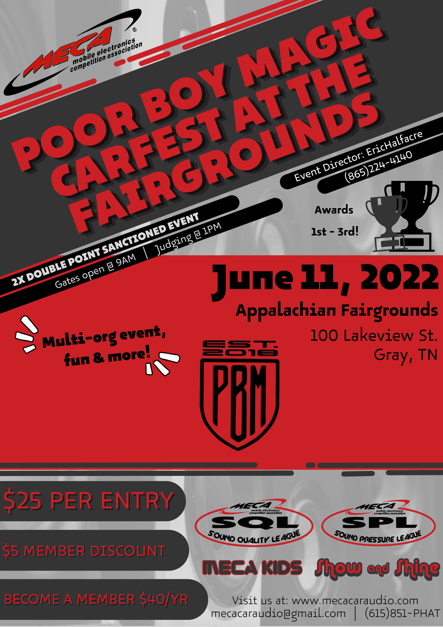 Poor Boy Magic Carfest At The Faigrounds Flyer