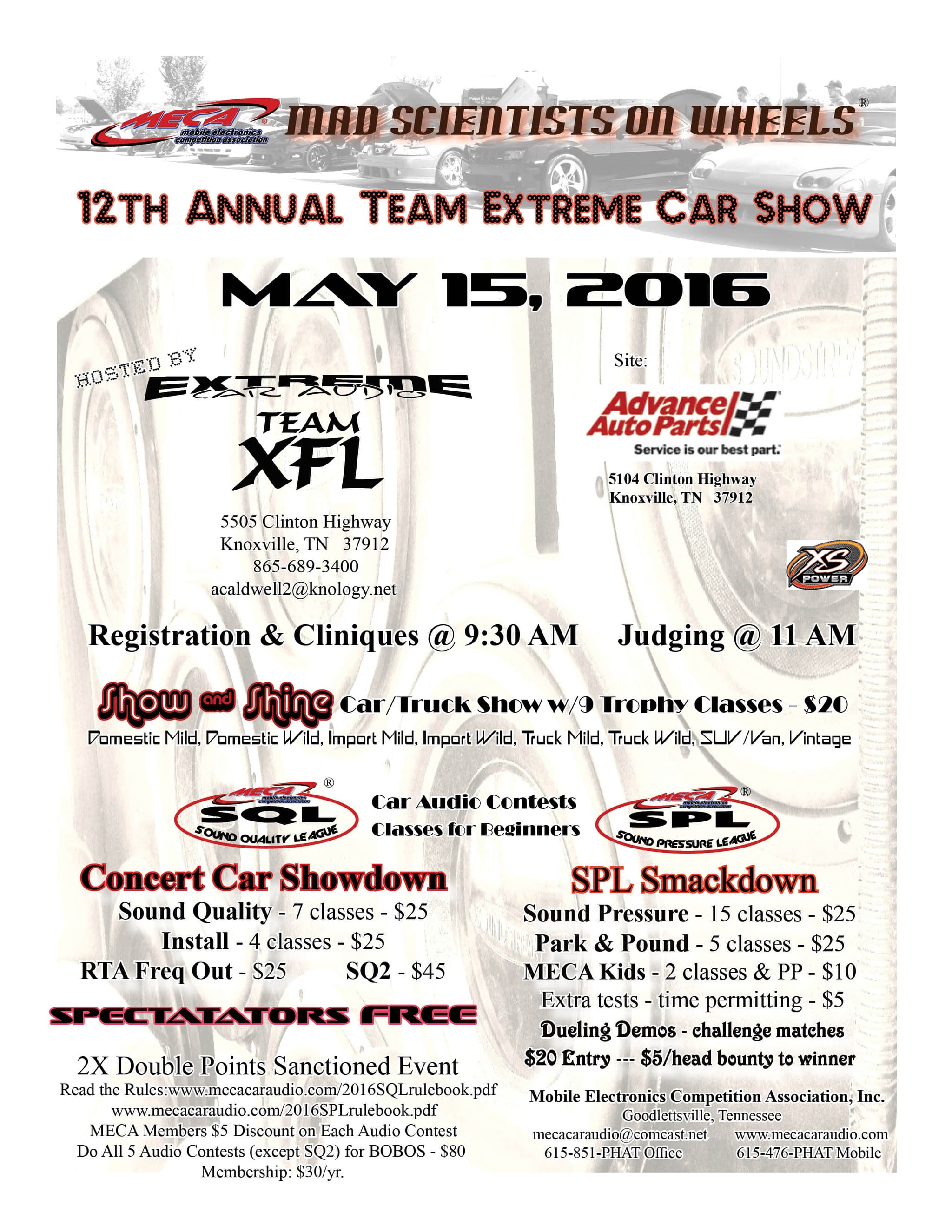 12th Annual Team Extreme Car Show Flyer