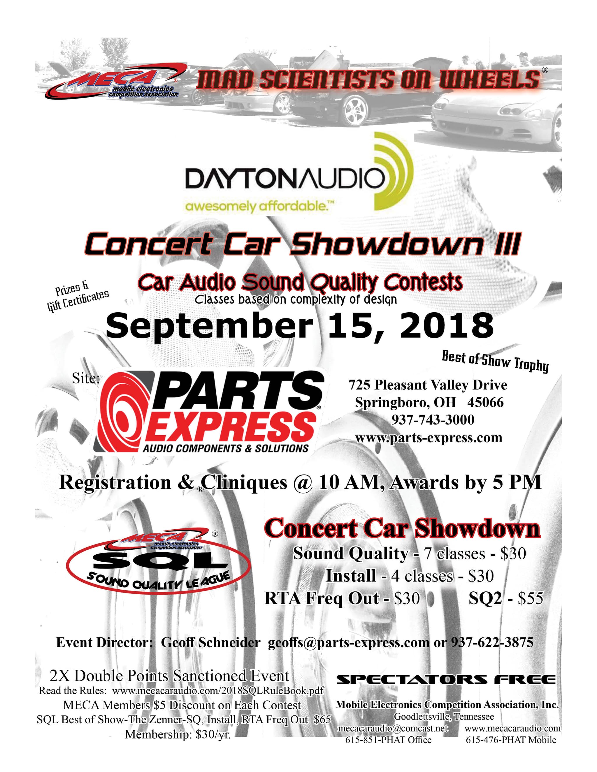 Dayton Audio Concert Car Showdown III Flyer