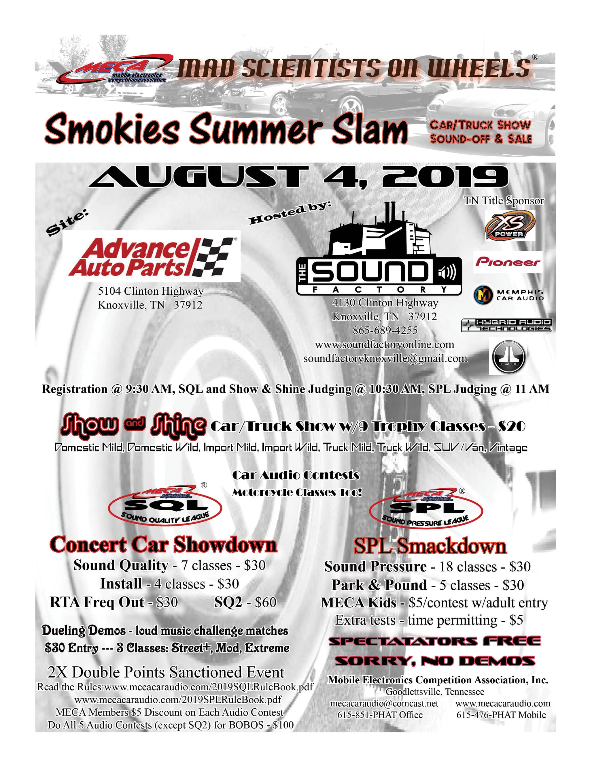 Smokies Summer Slam Flyer