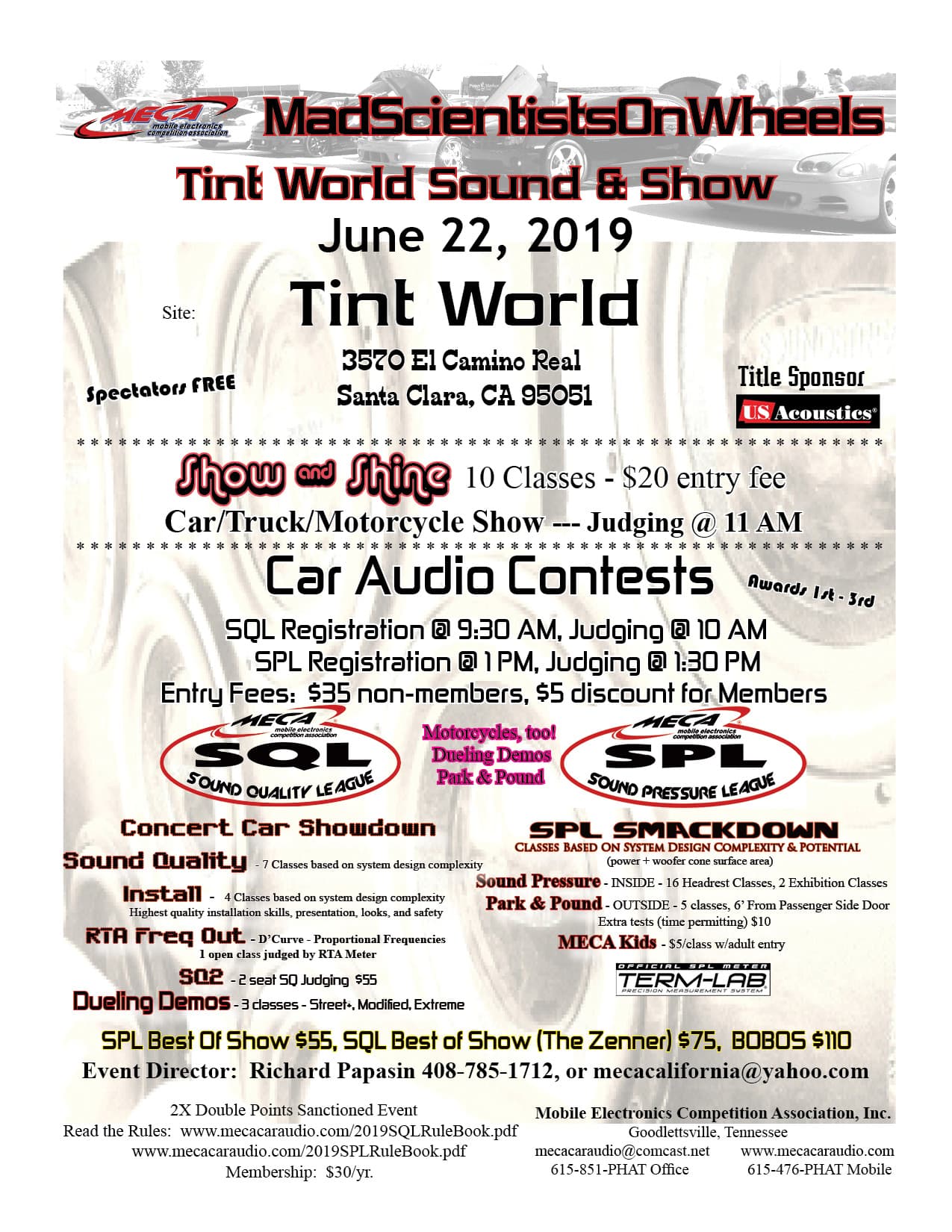 Tint World Sound and Show Flyer