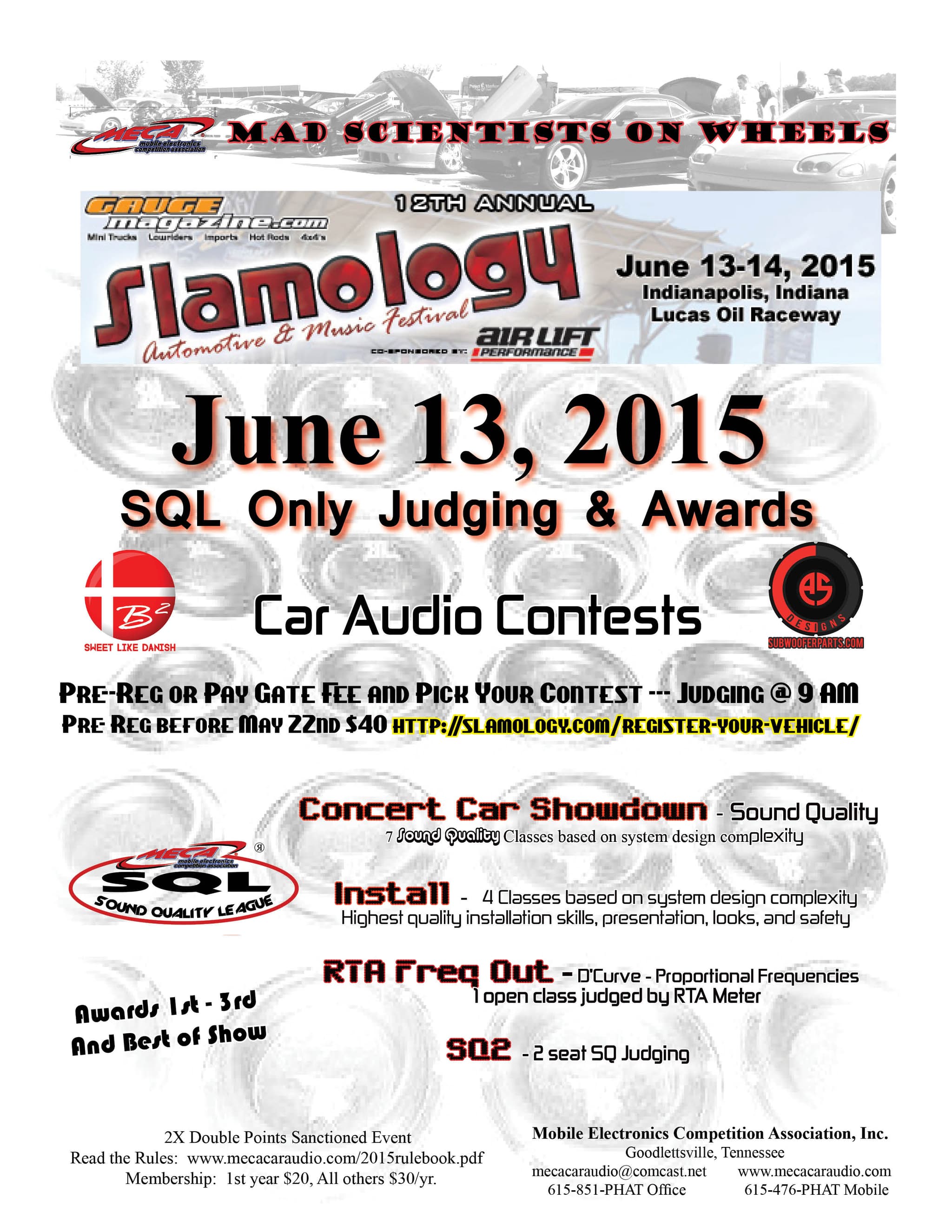 Slamology Concert Car Showdown Flyer