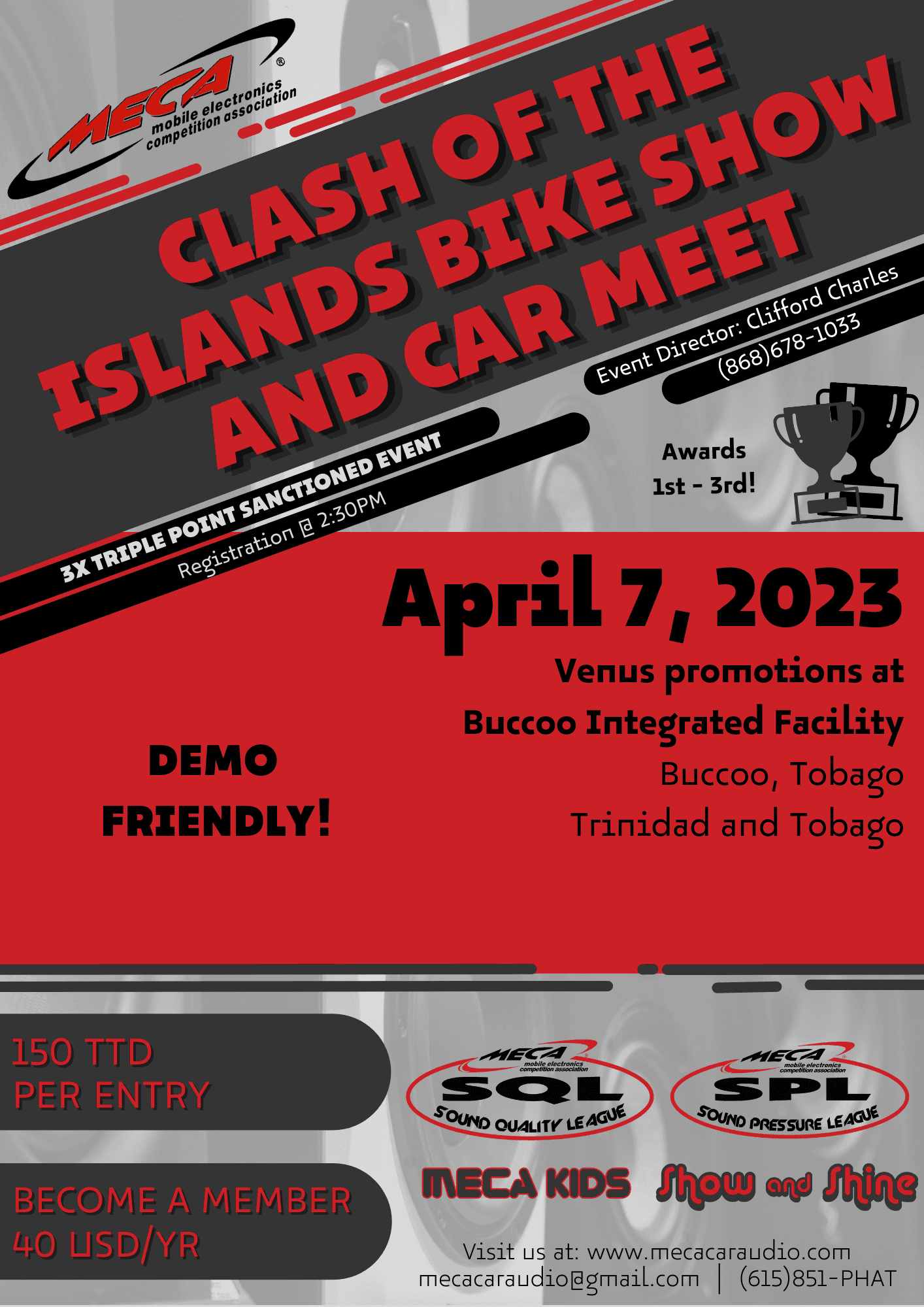 Clash of The Islands Bike Show and Car Meet Flyer