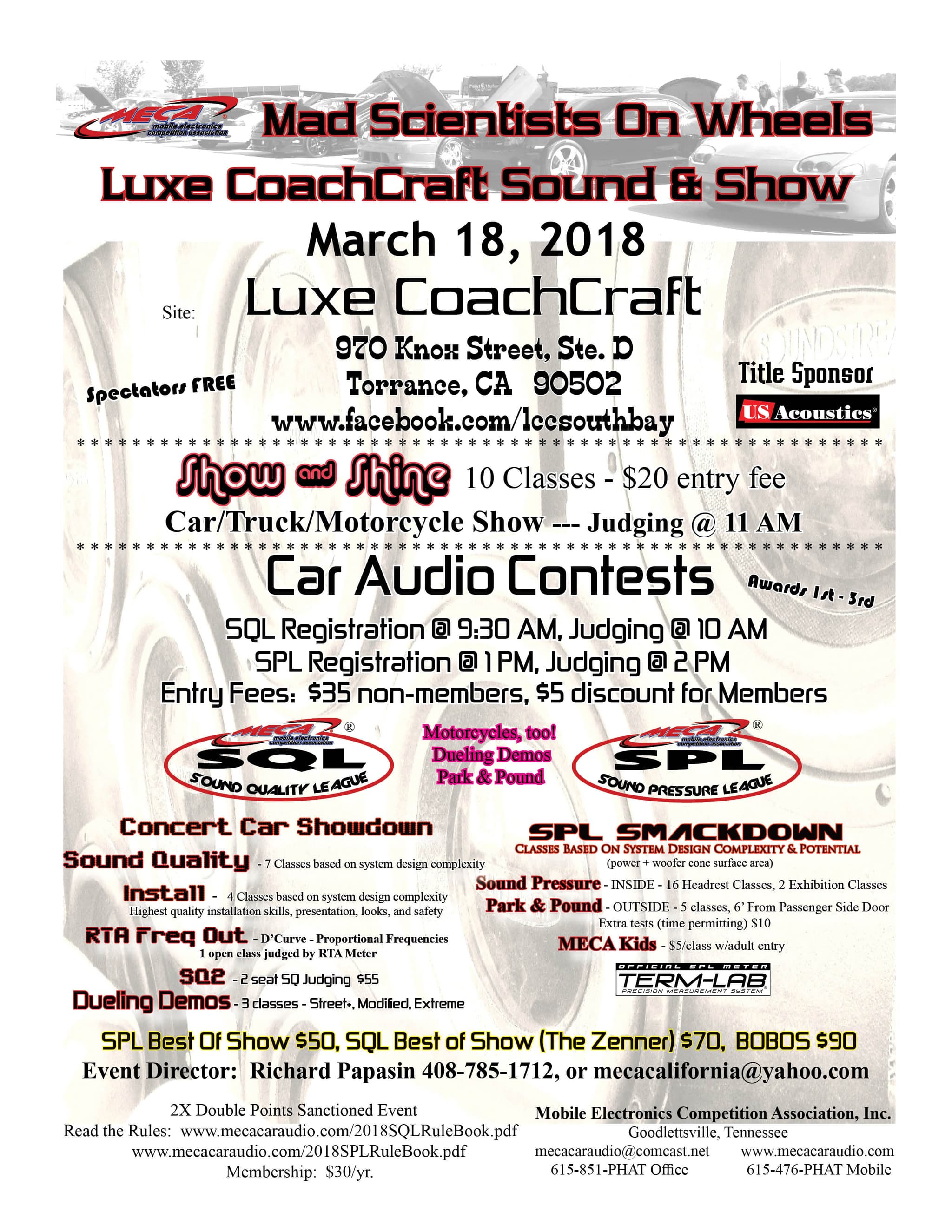 Luxe CoachCraft Sound and Show Flyer