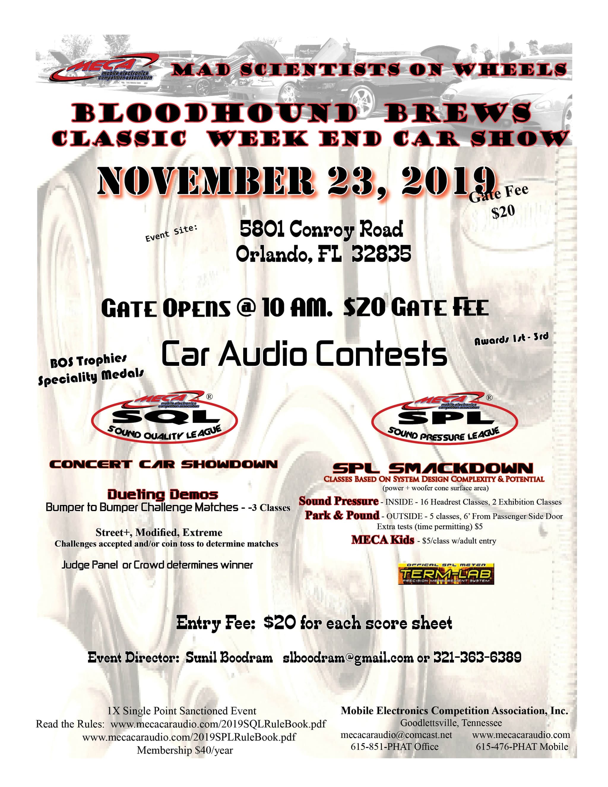 Bloodhound Brews Classic Weekend Car Show Flyer