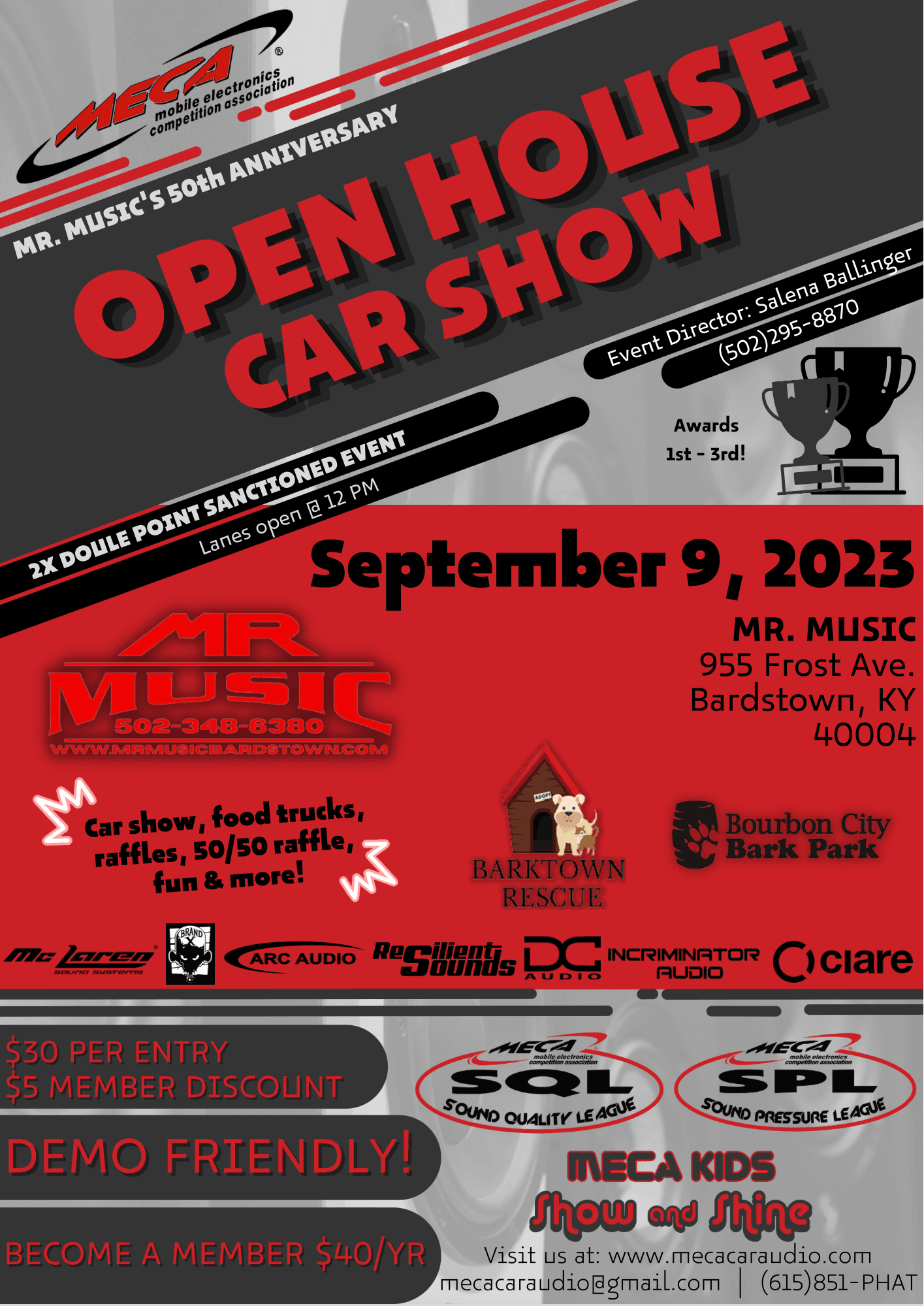 OPEN HOUSE Car Show Flyer
