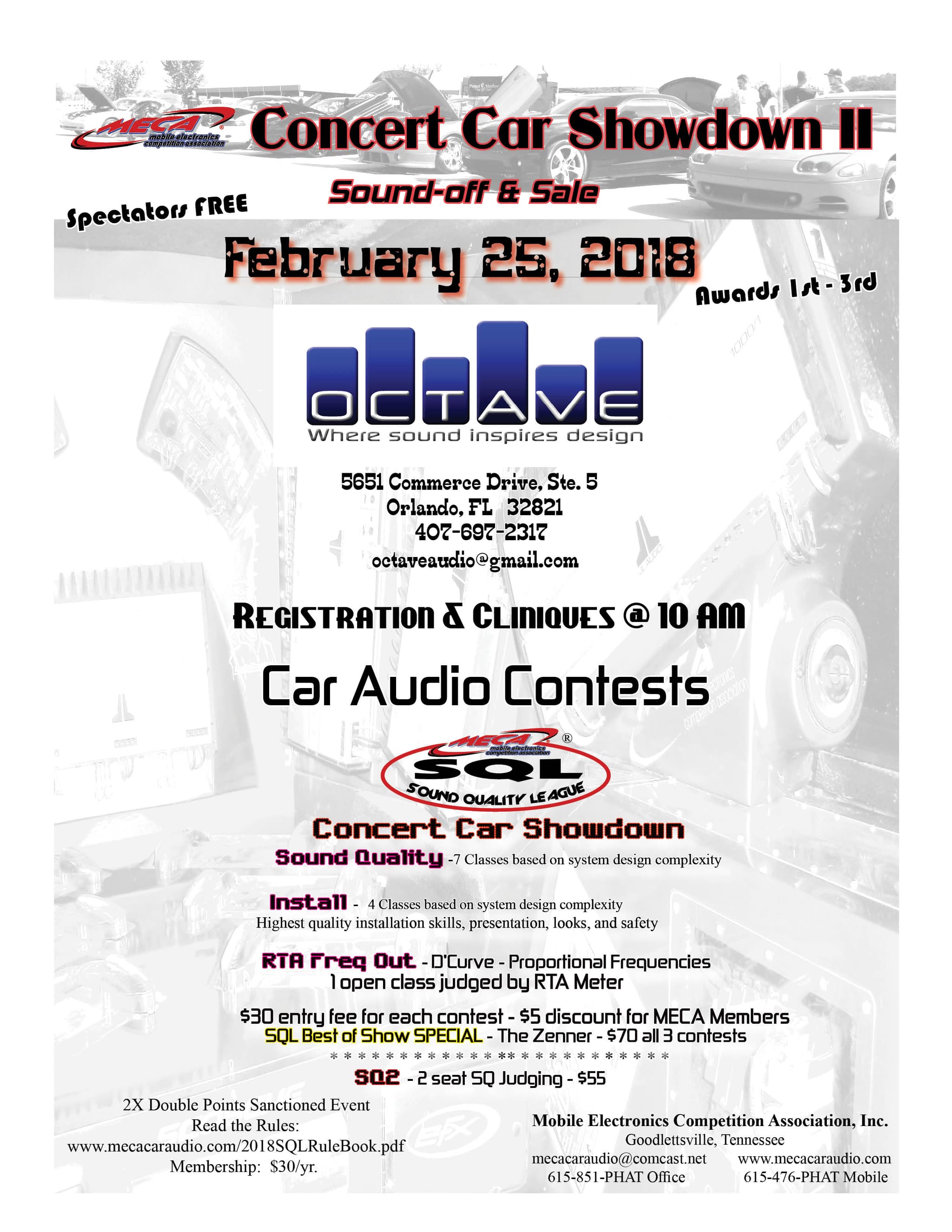 Octave Concert Car Showdown II Flyer