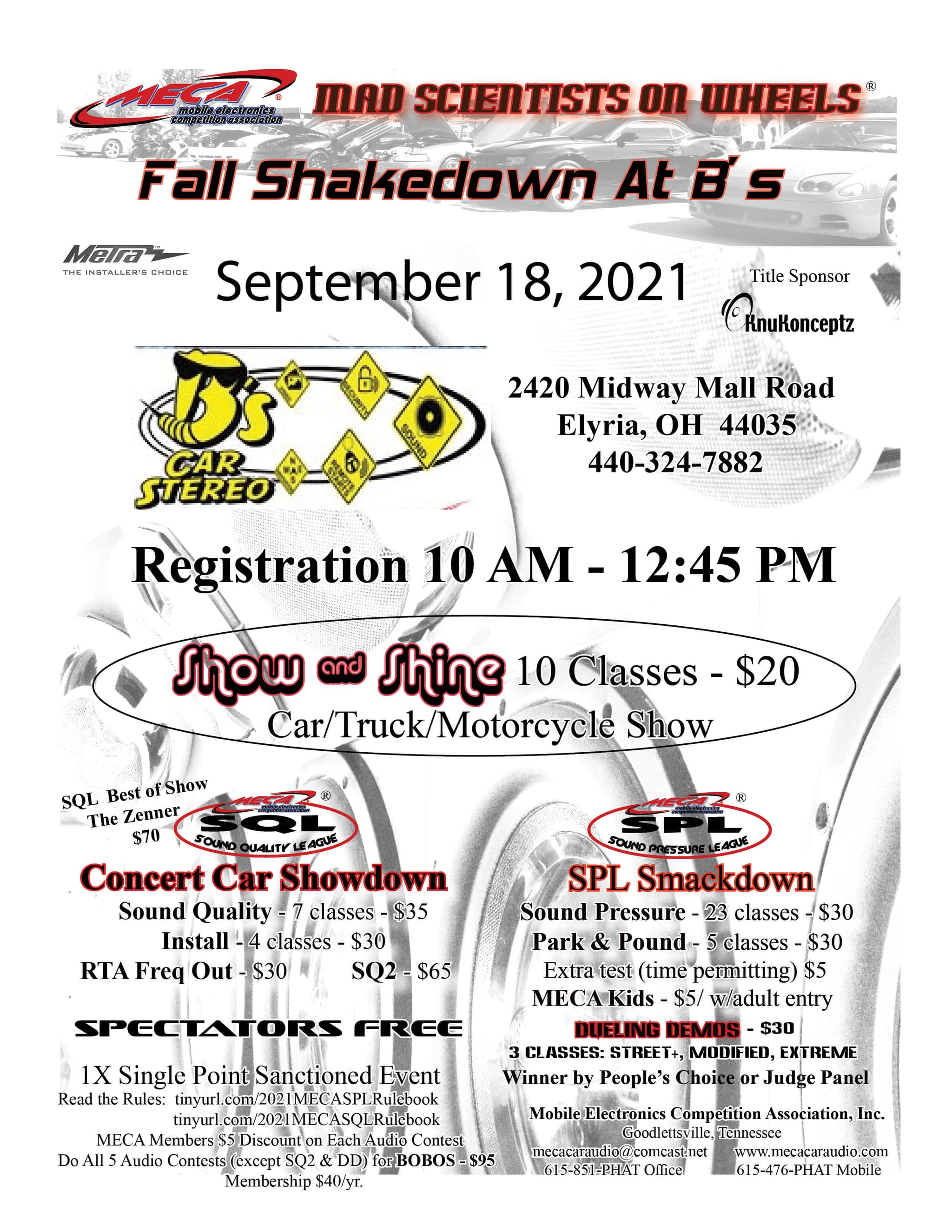 Fall Shakedown At B's Flyer