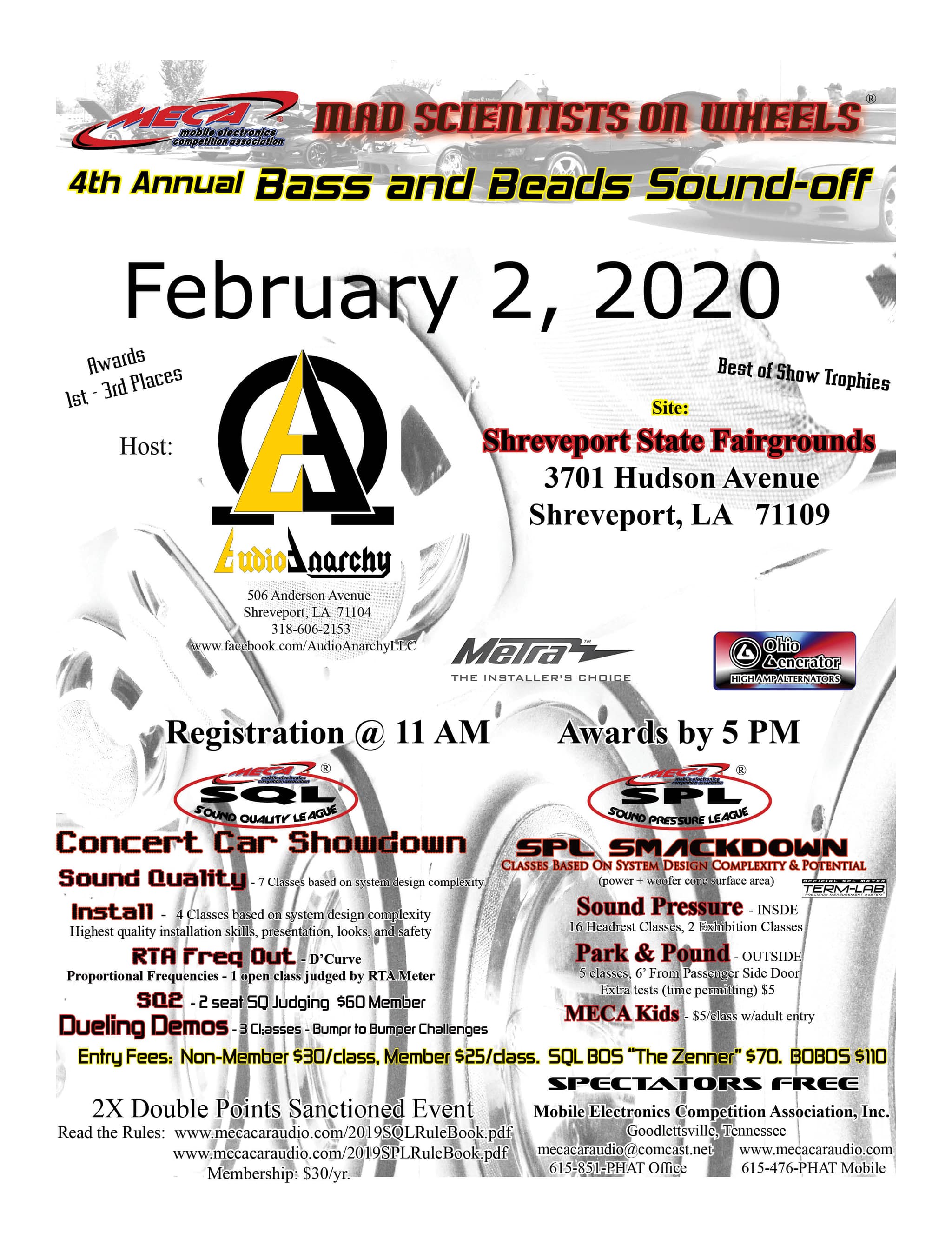 Annual Bass and Beads Sound-off Flyer
