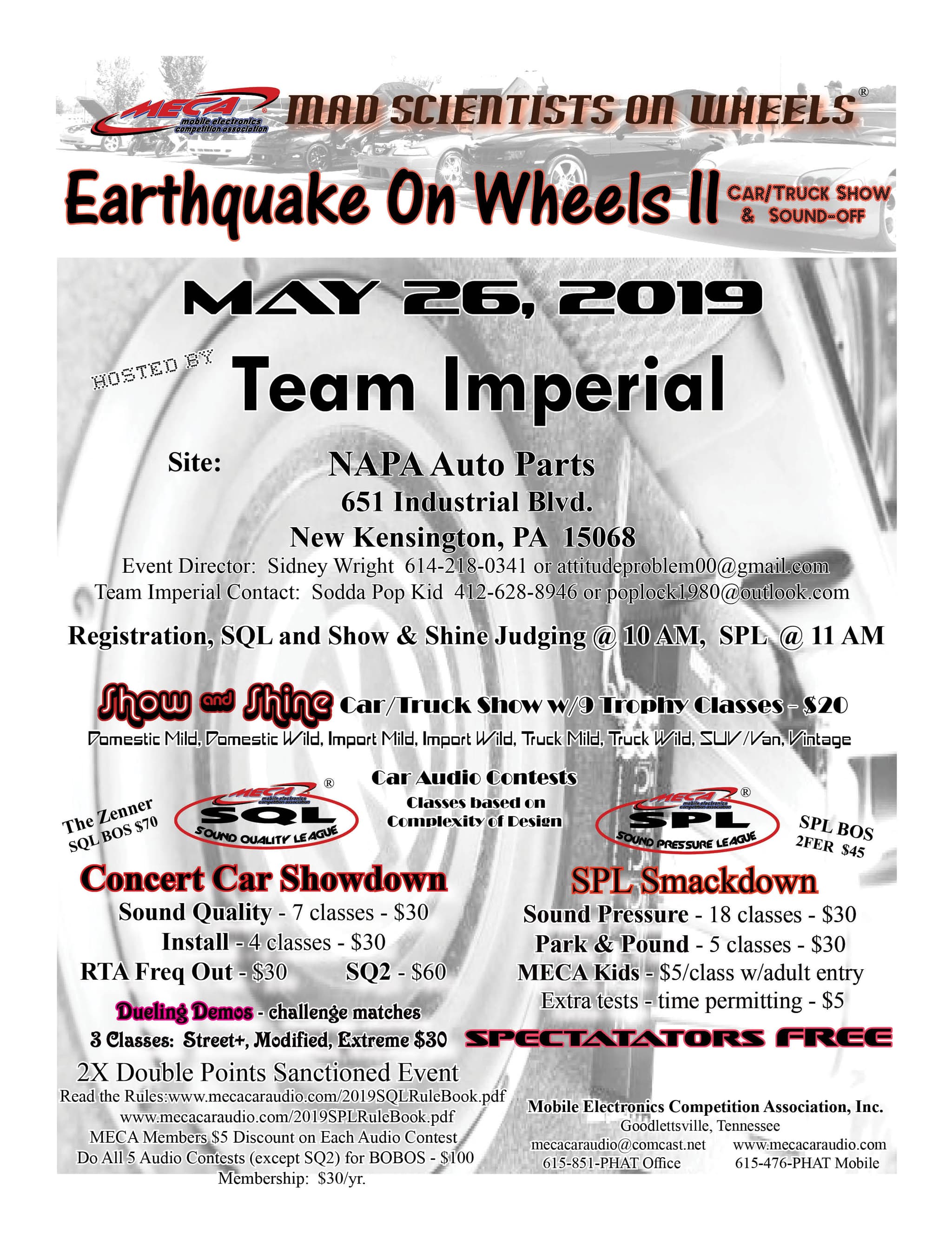 Earthquake On Wheels II Flyer