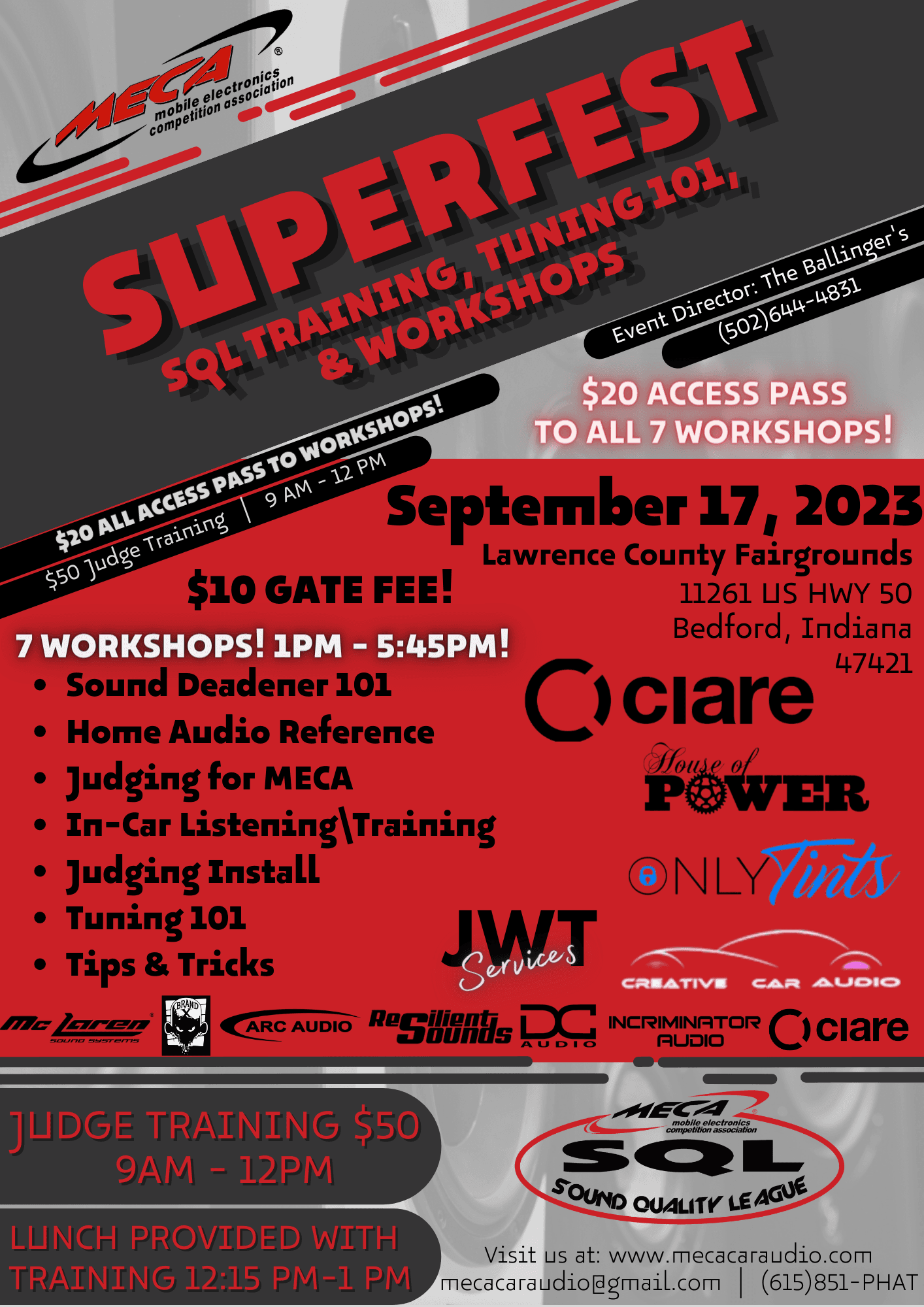 Superfest SQL Training, Tuning 101, & Workshops Flyer