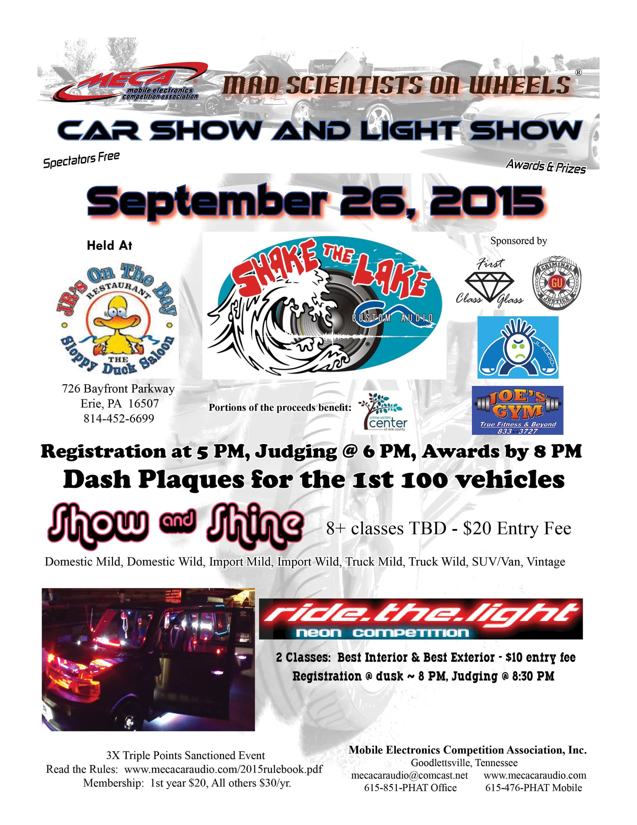 Shake The Lake Show & Shine Flyer