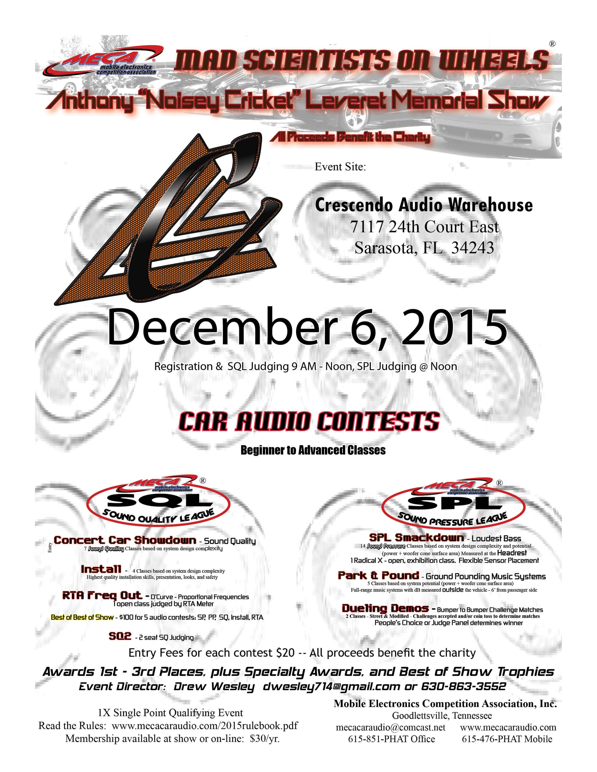 Anthony "Noisey Cricket" Leverett Memorial Show Flyer