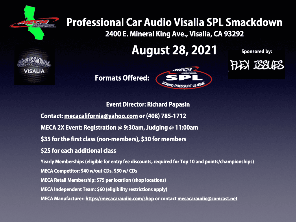 Professional Car Audio Visalia SPL Smackdown Flyer