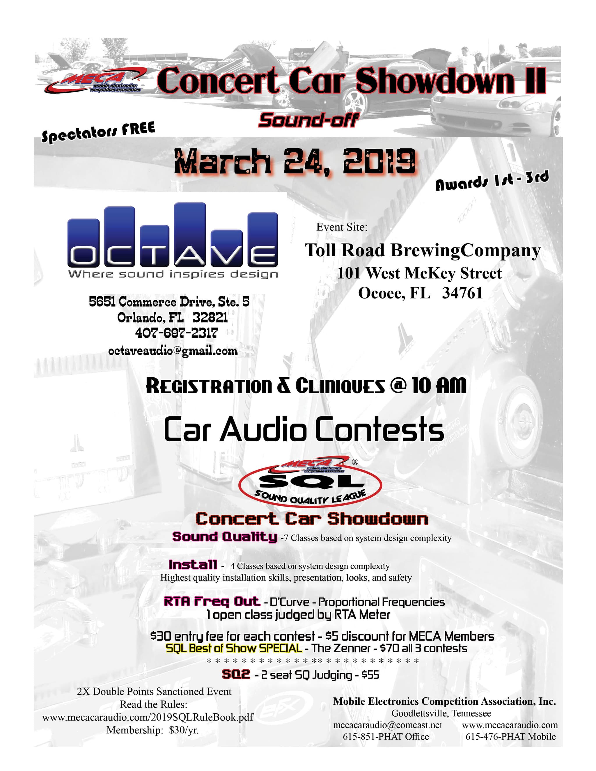 Octave Concert Car Showdown II Flyer