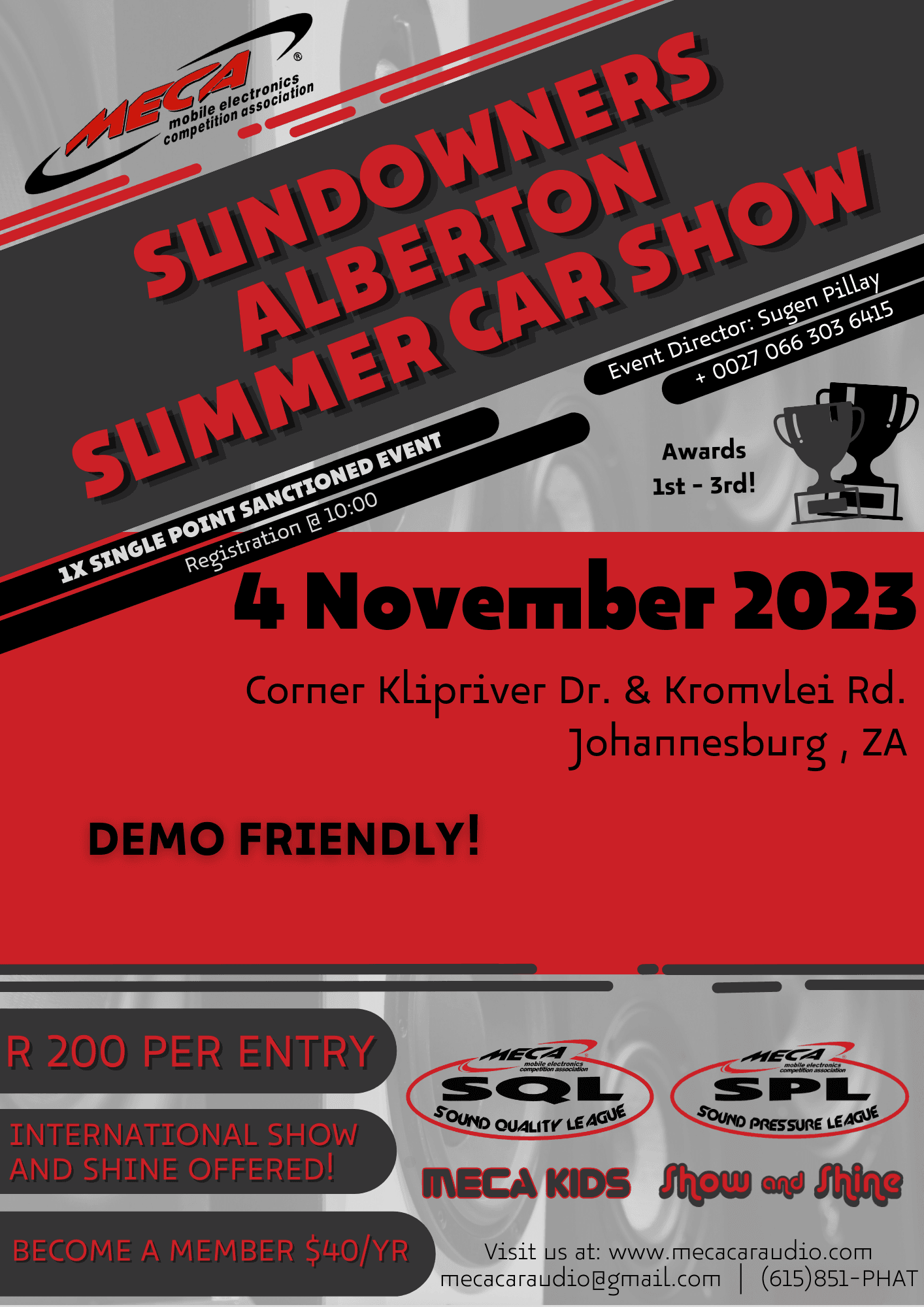 MECA AFRICA & SUNDOWNERS ALBERTON SUMMER CAR SHOW Flyer