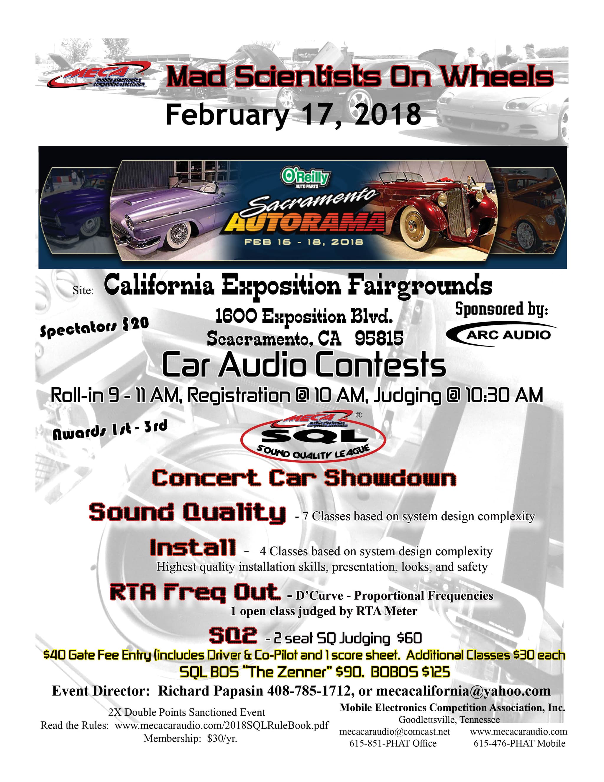 Sacramento Autorama Concert Car Showdown 2018 Flyer