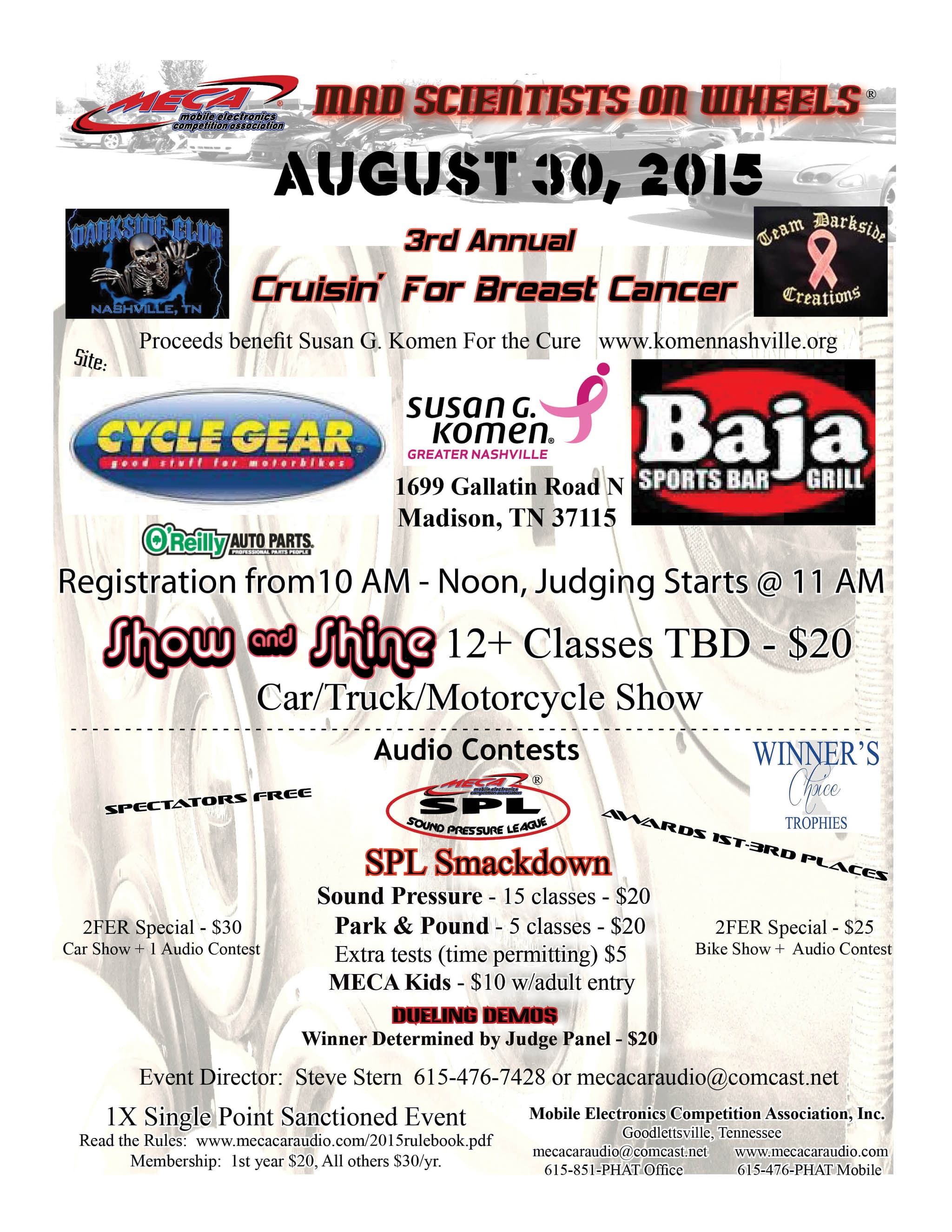 Cruisin' for Breast Cancer Flyer
