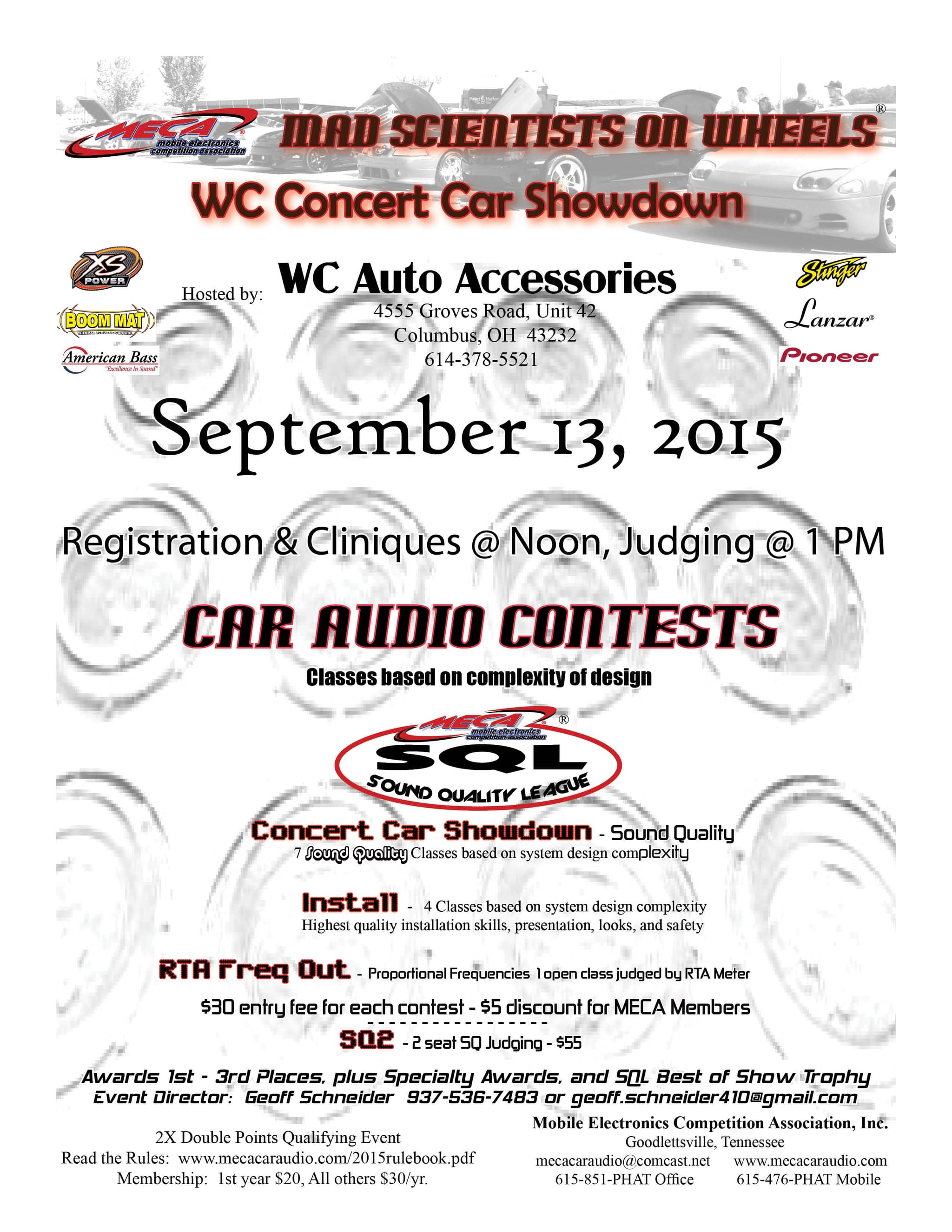 WC Concert Car Showdown Flyer