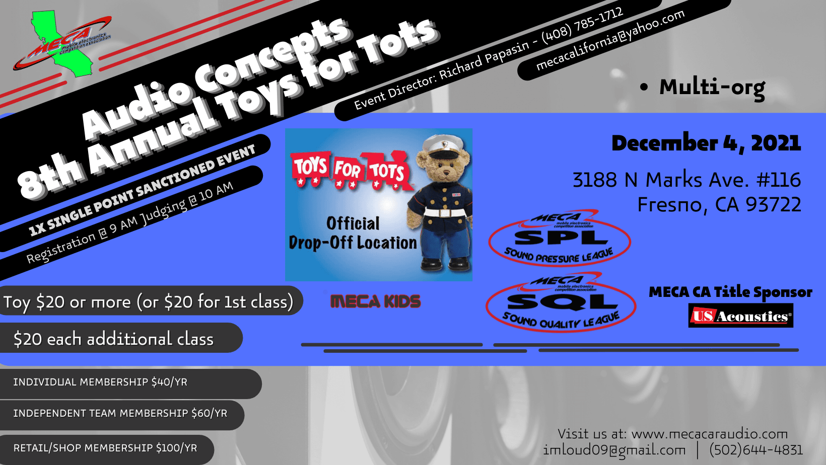 Audio Concepts 8th Annual Toys for Tots Flyer
