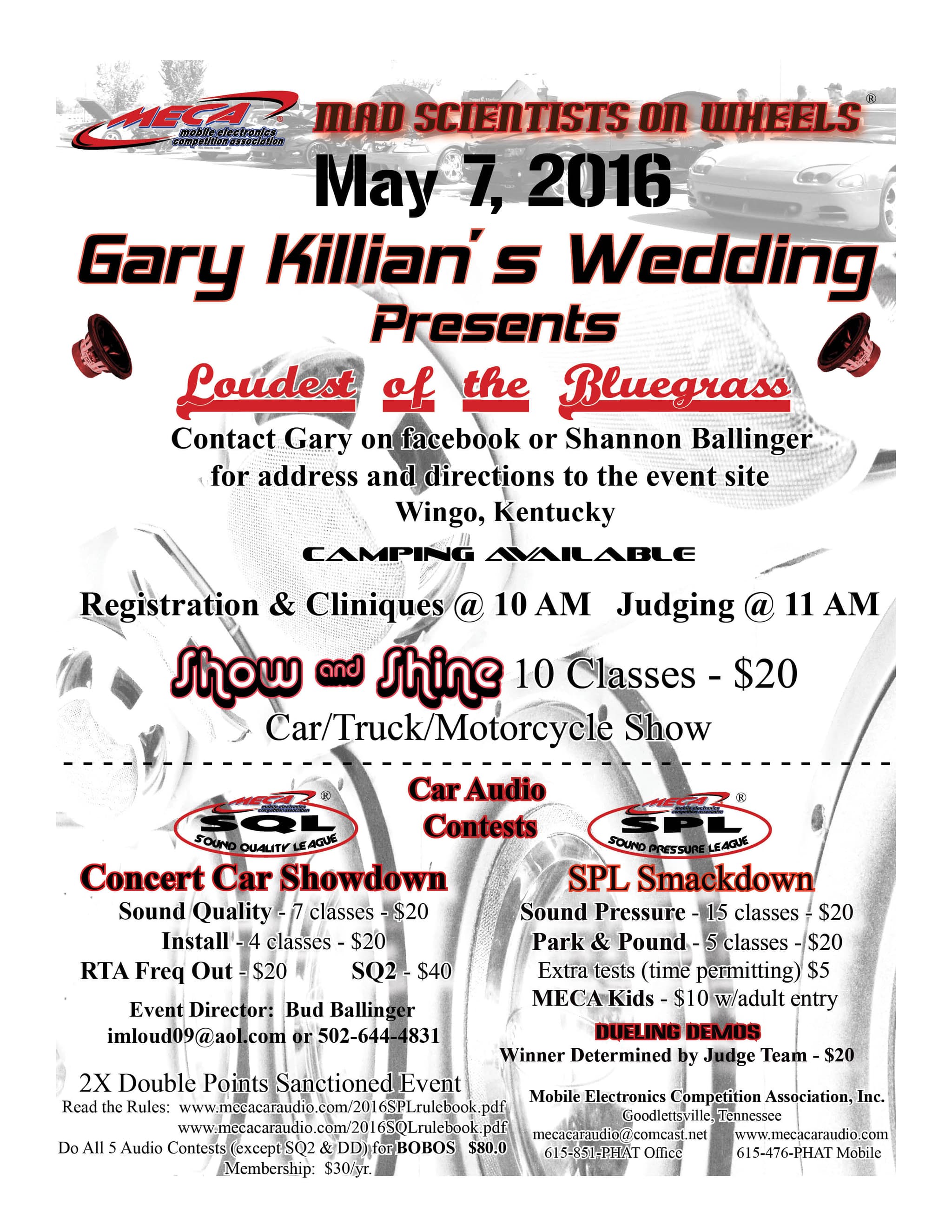 Gary Killian's Wedding Flyer