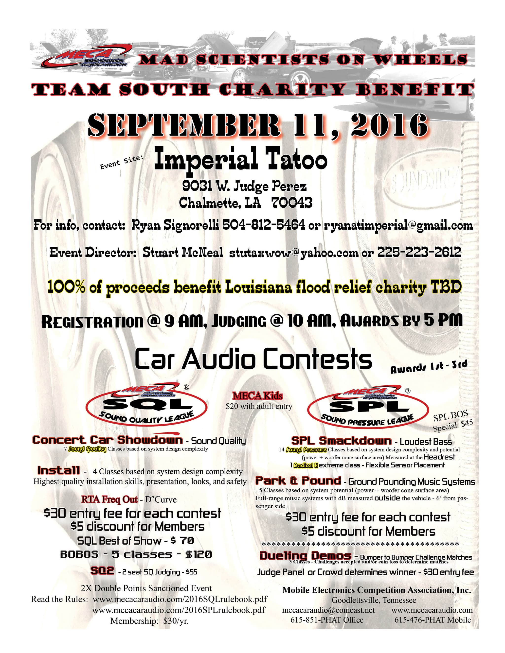 Team South Charity Benefit Flyer