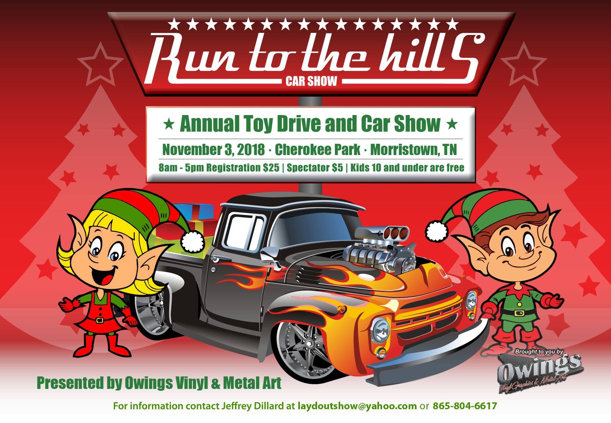 Run to the Hills Car Show & Toy Drive Flyer