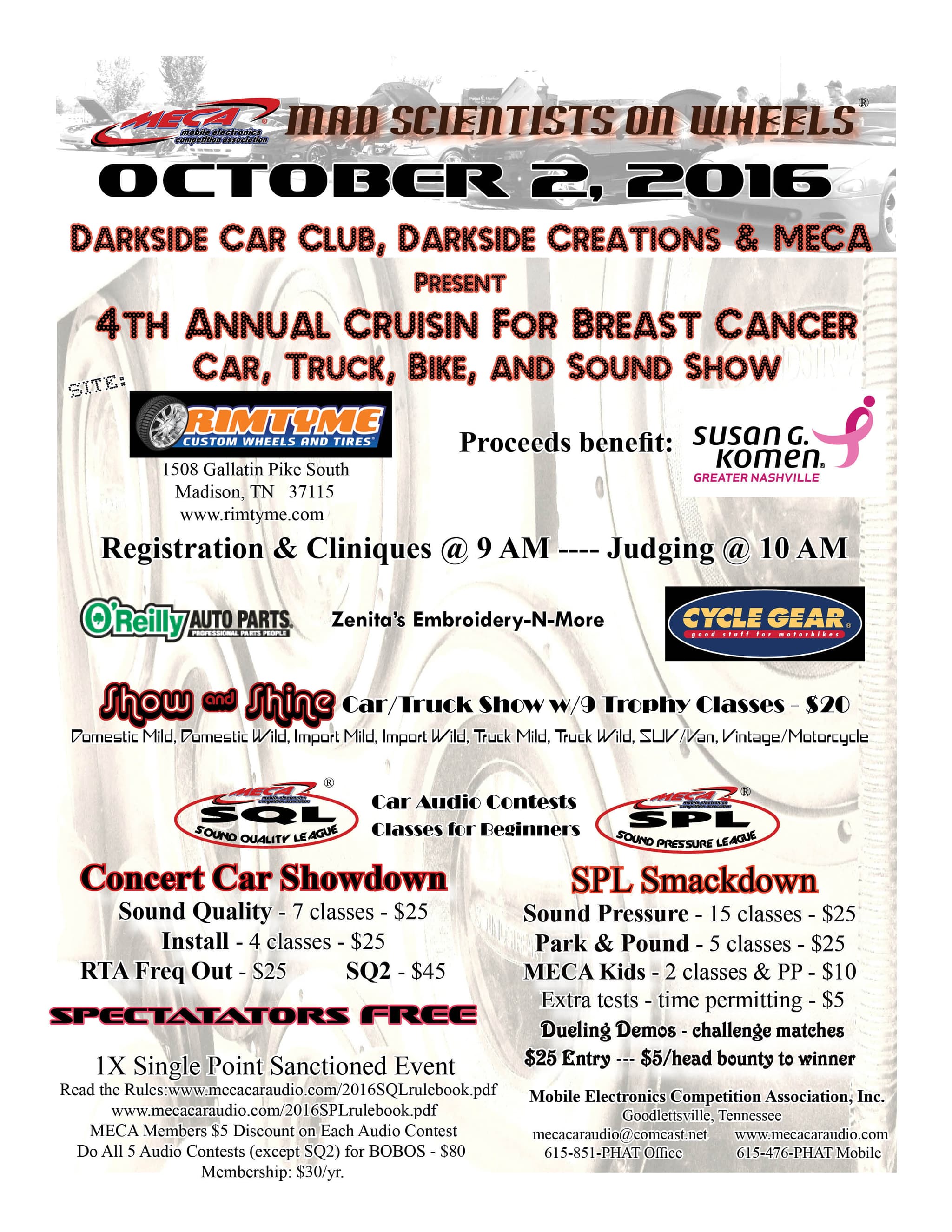 4th Annual Cruisin For Breast Cancer Flyer