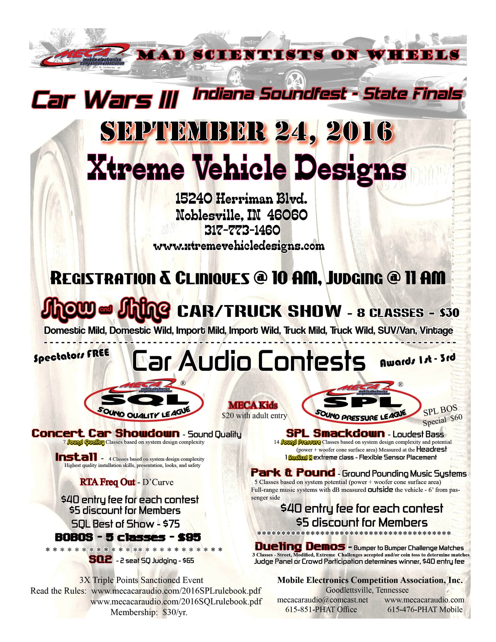 Car Wars III - Indiana State Finals Flyer
