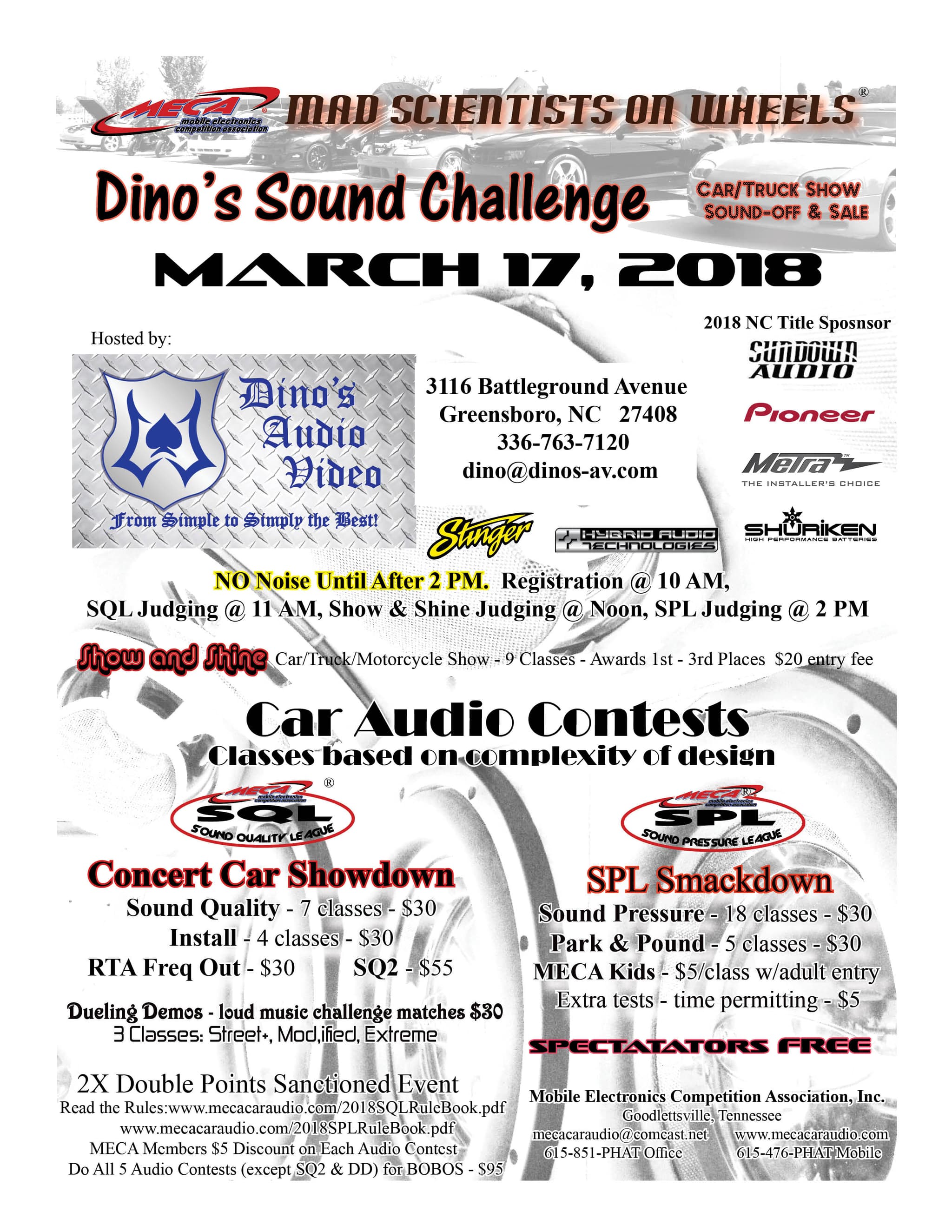 Dino's Sound Challenge Flyer