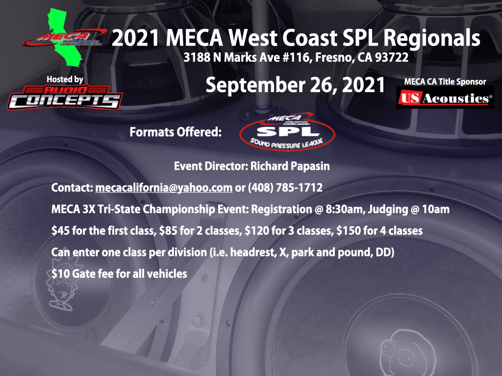 2021 MECA West Coast SPL Regionals Flyer