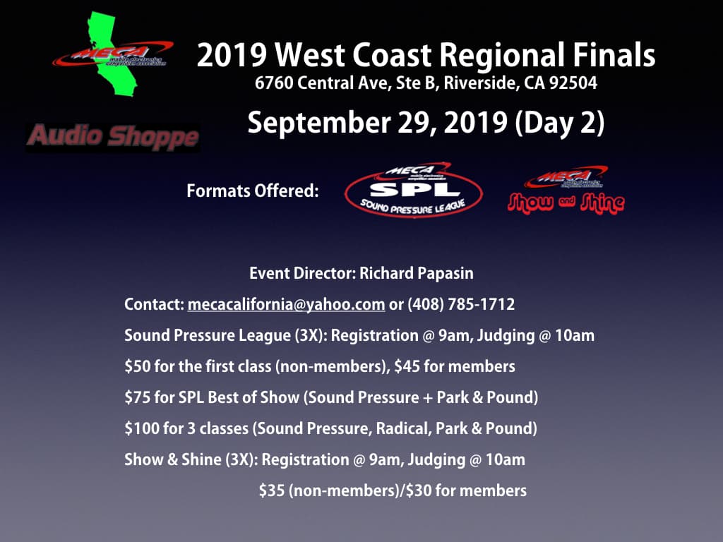 West Coast Regional Finals - SPL and Show & Shine Flyer