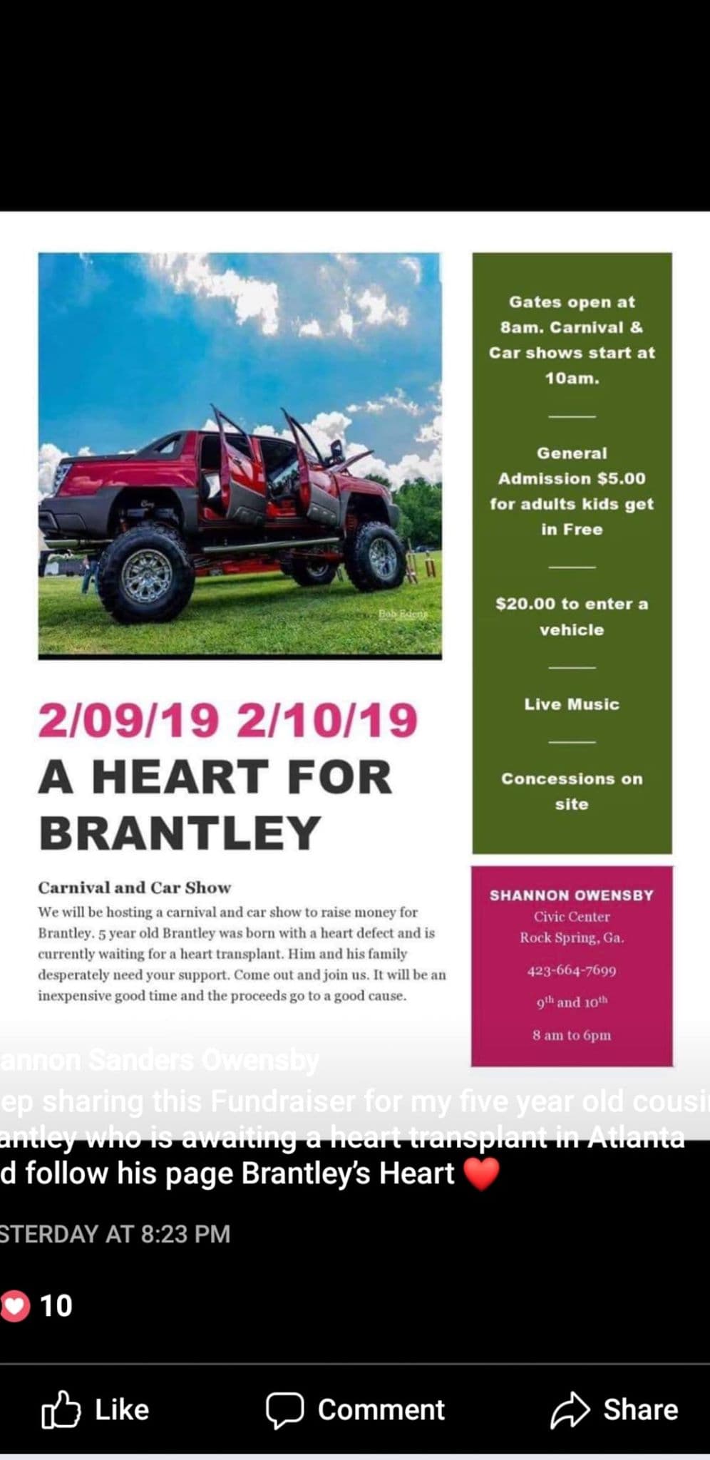 A Heart For Brantley Flyer