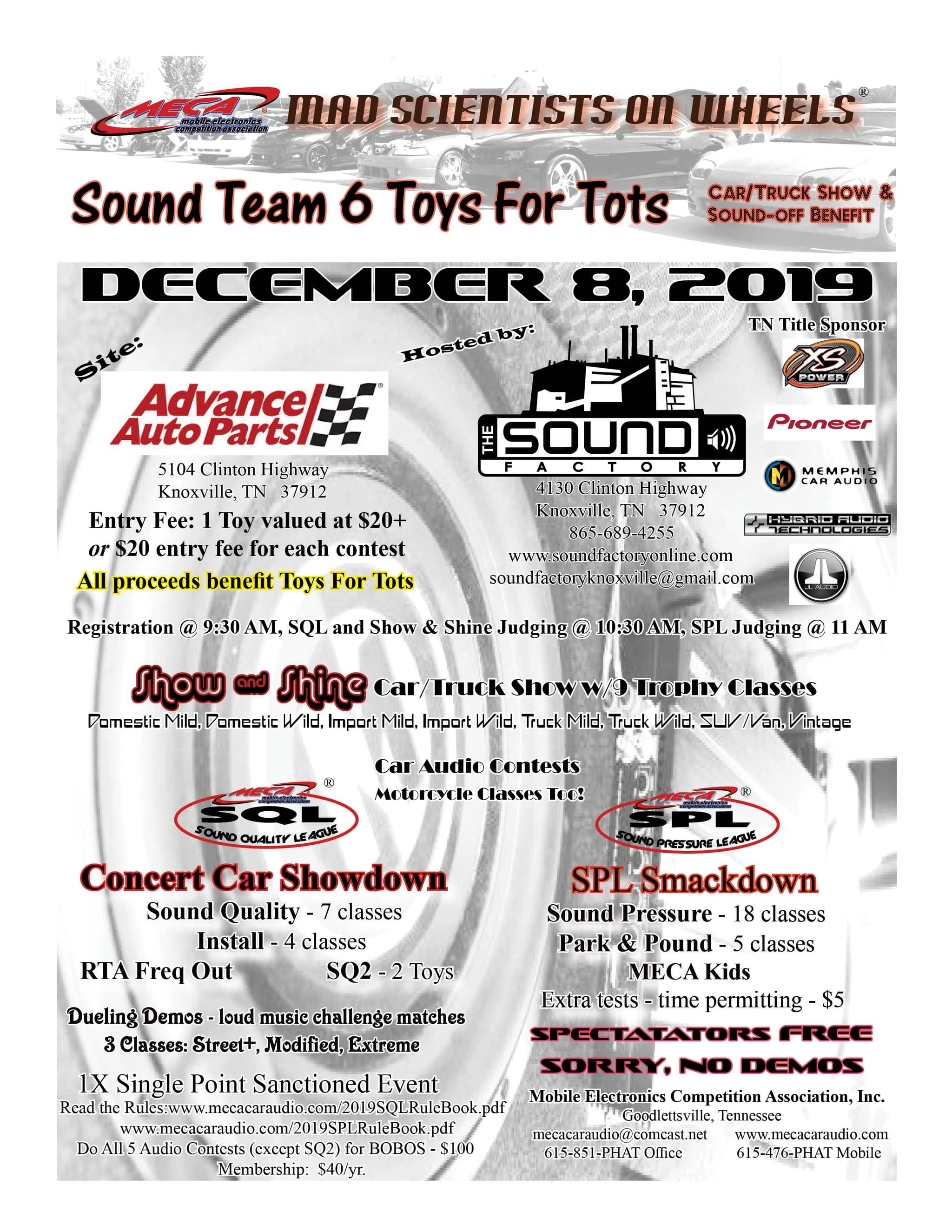 Sound Factory Toys For Tots Flyer