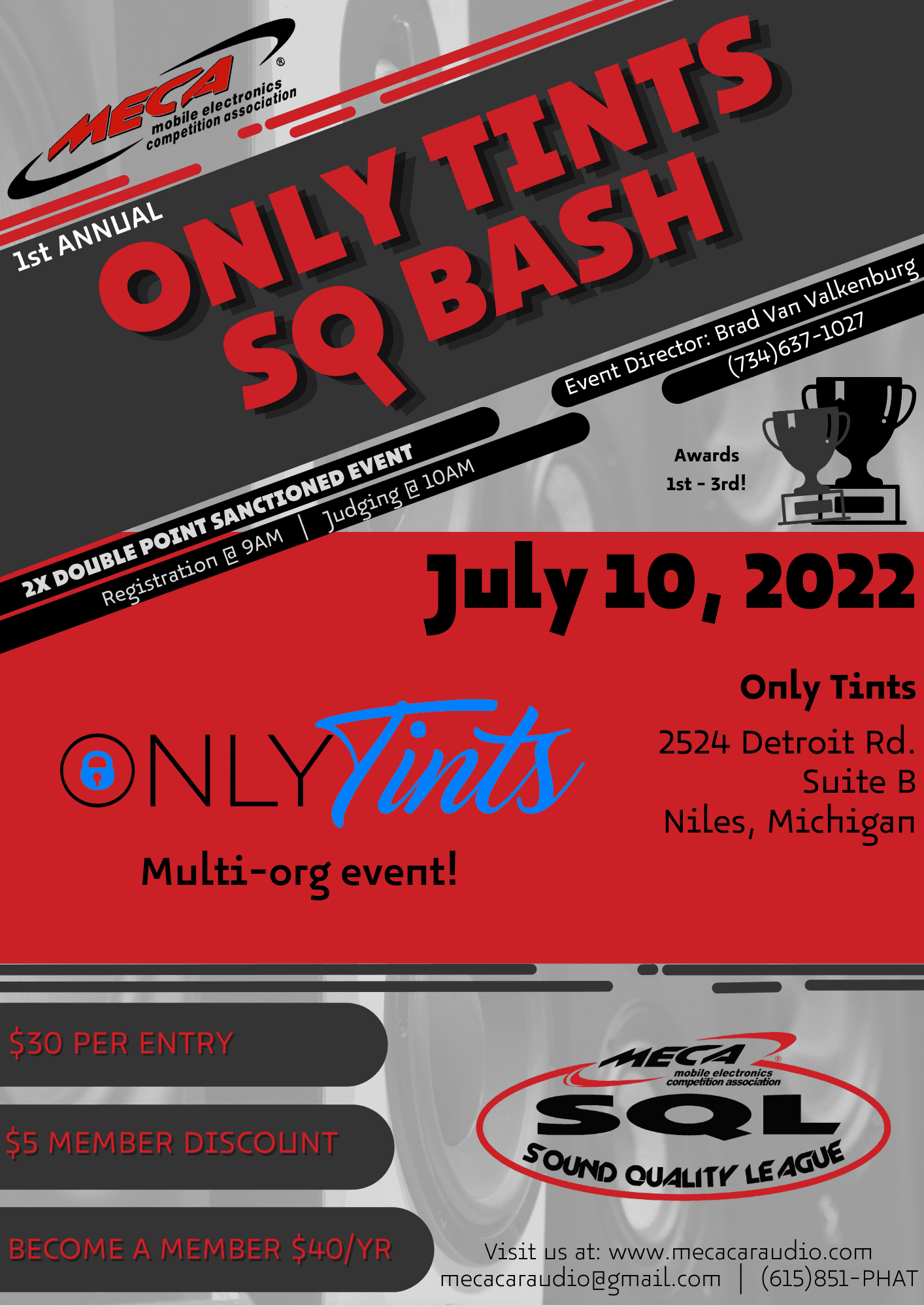 Only Tints 1st Annual SQ Bash Flyer