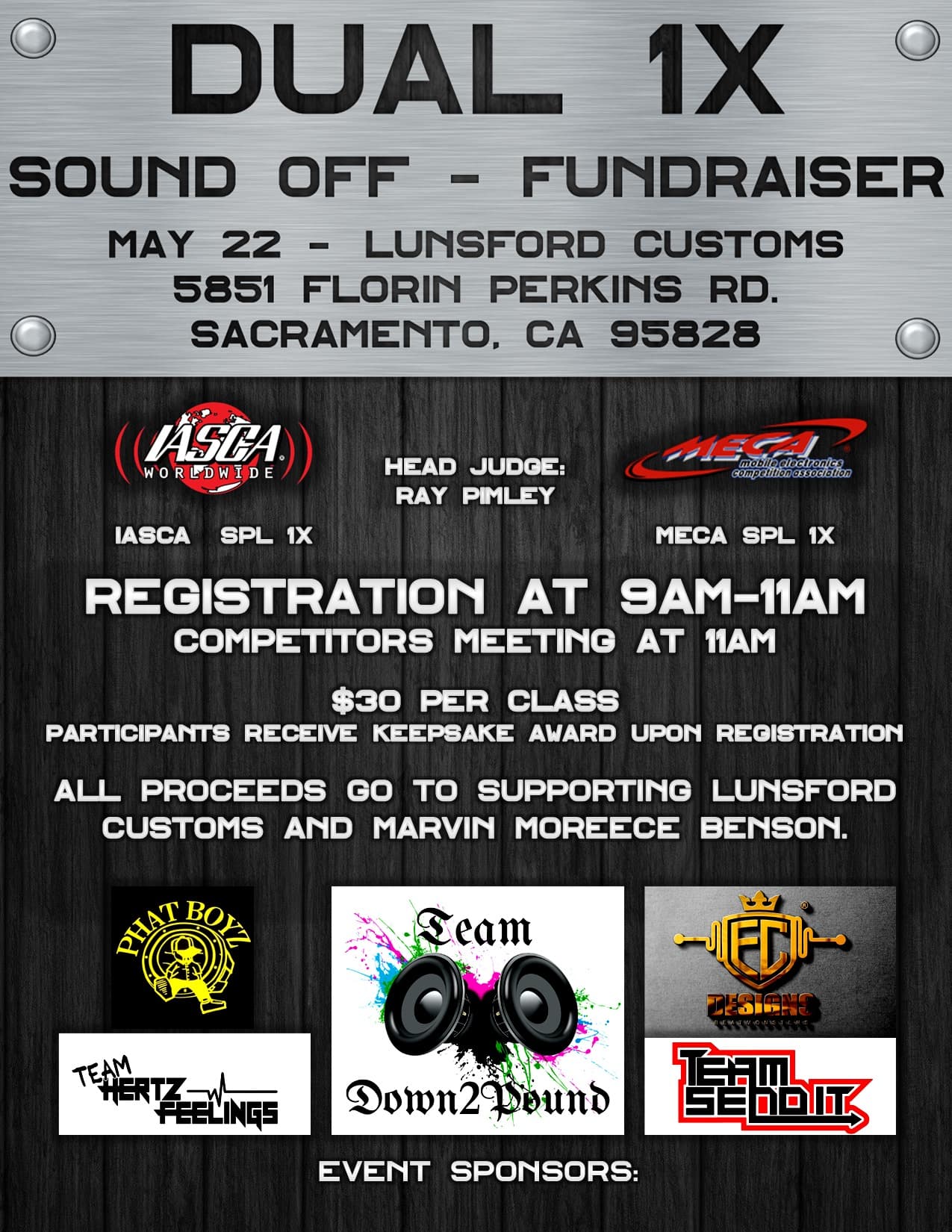 Dual 1X Sound Off Fundraiser Flyer