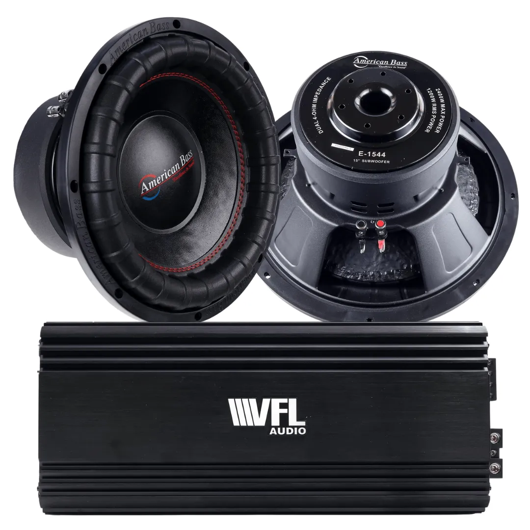 Power Pack: 2 Elite 1544 Subwoofers + VFL Stealth 5500.1D Amplifier