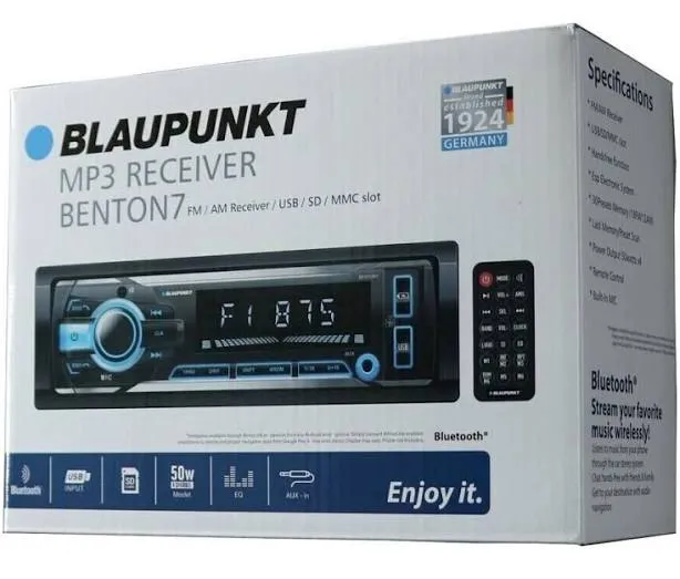 1 Din Mp3 Car Audio Bluetooth Receiver W/Fm/Am/Usb/Sd/Mmc Benton7