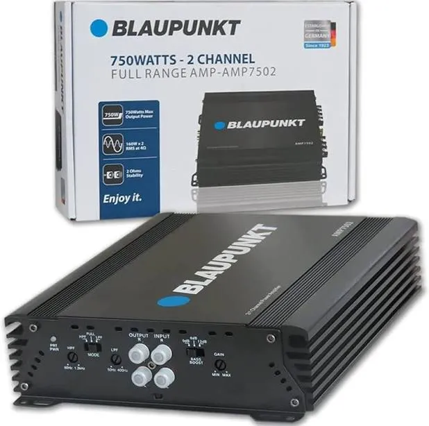 7502pro Car Audio 2-Channel Class AB 750w Full-Range Amplifier