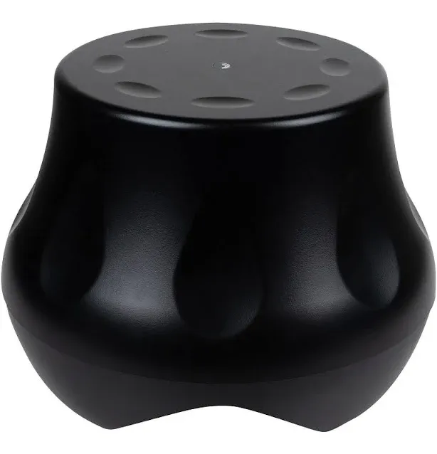 Dayton Audio Bluetooth Powered Outdoor Subwoofer with Stereo Speaker Outputs - Black fiberglass enclosure with a unique rounded shape, ideal for outdoor use. No visible ports or terminal cups.