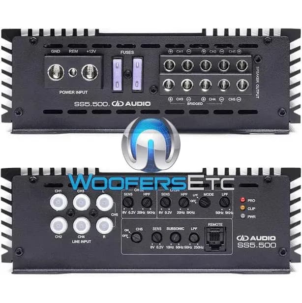 DD AUDIO SS5.500 Digital Designs 5-Channel 980W RMS Speakers Class AB + D Subwoofer Amplifier