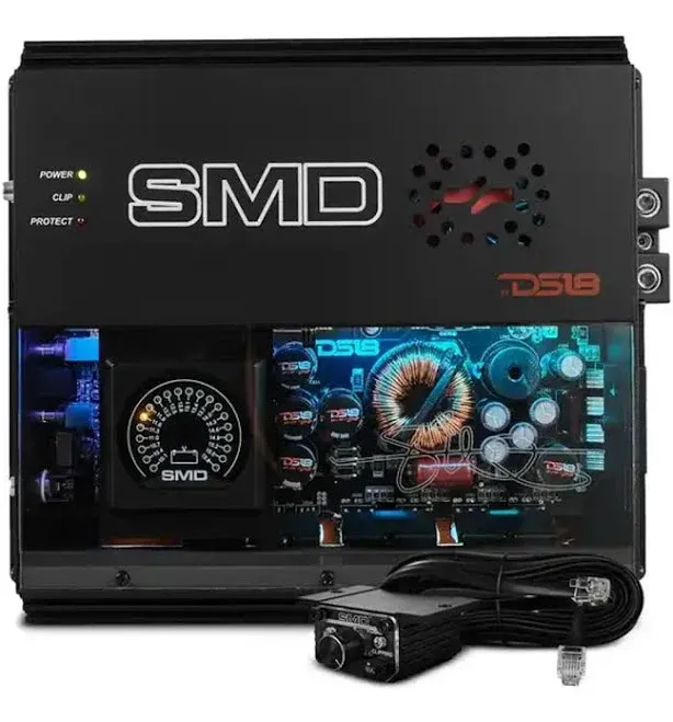 SMD - 2000.1 Monoblock Amplifier with VM-1 Voltmeter and Digital LED Lights 2000W RMS at 1-ohm - Steve Meade Designs