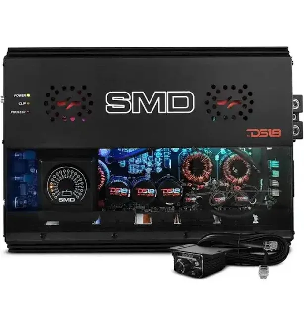 SMD - 3000.1 Monoblock Amplifier with VM-1 Voltmeter and Digital LED Lights 3000W RMS at 1-ohm - Steve Meade Designs