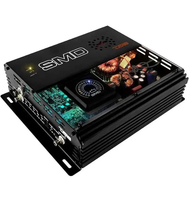 SMD Monoblock Amplifier with VM-1 Voltmeter and Digital LED Lights 2000W RMS at 1-ohm - Steve Meade Designs