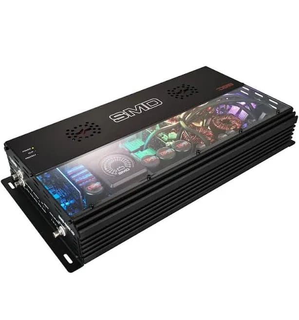 SMD Monoblock Amplifier with VM-1 Voltmeter and Digital LED Lights 5000W RMS at 1-ohm - Steve Meade Designs