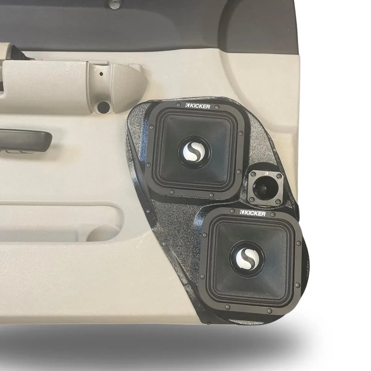 DOWN4SOUND Dual 7" and Single Tweeter Speaker Pods for the Front Door of a 07-09 Chevrolet Silverado-GMC Sierra Lower Handle