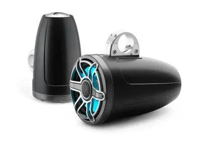 8.8-inch Enclosed Tower Coaxial System with Transflective LED Lighting, Satin Black Enclosure, Gunmetal Trim Ring, Titanium Sport