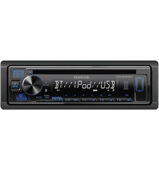 Single DIN Bluetooth CD AM/FM USB Car Stereo KDC-BT278U