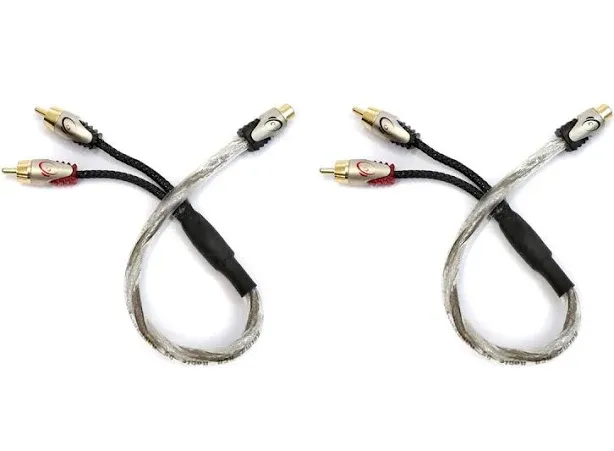 (2) Knukonceptz Karma V3 Twisted Rca Cable Y Adapter 1 Female To 2